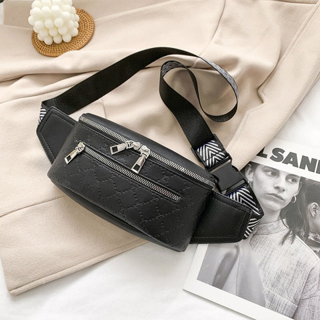 Women's Waist Bags Fashion Leather Fanny Pack Shoulder Crossbody Bags Ladies Waist Pack Women Belt Bag Multifunctional Chest Bag