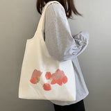 New Women Canvas Vest Shoulder Bag Big Capacity Cloth Shopping Bags Bubble Girls Ins Reusable Beach Shopper Bag