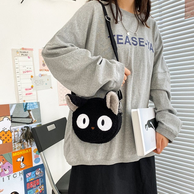 New Cute Bear Messenger Bag Women Plush Mobile Phone Bag Girls Small Shoulder Bag