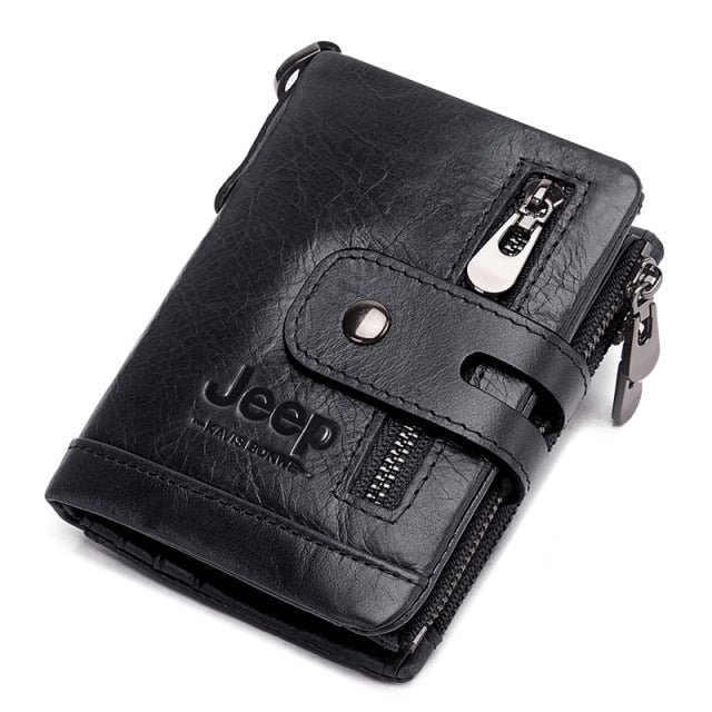 New Small Wallet Men Crazy Horse Wallets Coin Purse Quality Short Male Money Bag Rifd Cow Leather Card Wallet Cartera