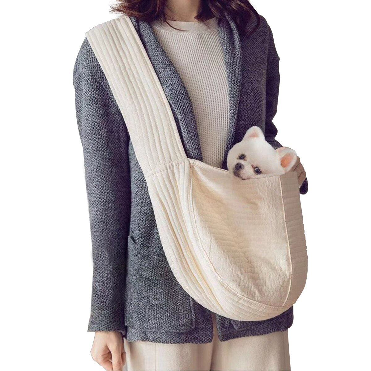 Handmade Pet Dog Carrier Outdoor Travel Handbag Canvas Single Shoulder Bag Sling Comfort Travel Tote Shoulder Bag Breathable  Large Capacity