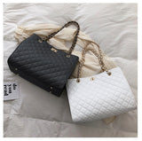 Big Tote Bags for Women Chain Crossbody Bag Diamond Lattice Shoulder Bag Female Large Leather Plaid Shopper Handbags