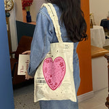 Youda Women Canvas Shopping Bag Female Canvas Cloth Shoulder Bags Eco Handbag Tote Reusable Grocery Shopper Students Book Pack