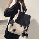Fashion women's backpack Contrast color waterproof nylon travel bag Teen girl college student Men's school bag Student Mochila