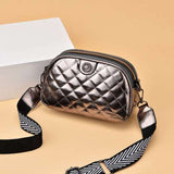 Cyflymder High Quality Palid PU Leather Women Messenger Bags Luxury Handbags Women Bags Designer Summer Wide Strap Ladies Shoulder Bag