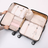 Cyflymder 7Pcs/set Travel Luggage Organizer Clothes Storage Bag High Quality Waterproof Cosmetic Toiletrie Bag Travel Accessories