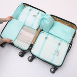 Cyflymder 7Pcs/set Travel Luggage Organizer Clothes Storage Bag High Quality Waterproof Cosmetic Toiletrie Bag Travel Accessories