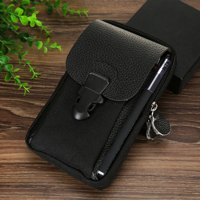 Cyflymder Fashion Men Multi-function PU Leather Fanny Waist Bag Casual Mobile Phone Purse Pocket Male Outdoor Travel Sports Belt Bum Pouch