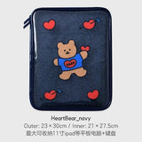 Cyflymder Women Men Cartoon Laptop Tablet Case Korean Ins Cherry Heart Bear Mac Ipad Pro 9.7 10.5 10.8 11inch iPad Sleeve Inner Bag pouch