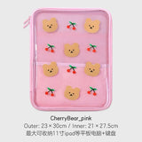 Cyflymder Women Men Cartoon Laptop Tablet Case Korean Ins Cherry Heart Bear Mac Ipad Pro 9.7 10.5 10.8 11inch iPad Sleeve Inner Bag pouch