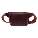 Casual Waist Bag for Women Alligator Leather Fanny Pack Phone Pouch Chest Packs Ladies Wide Strap Belt Bag Female Crossbody Bag