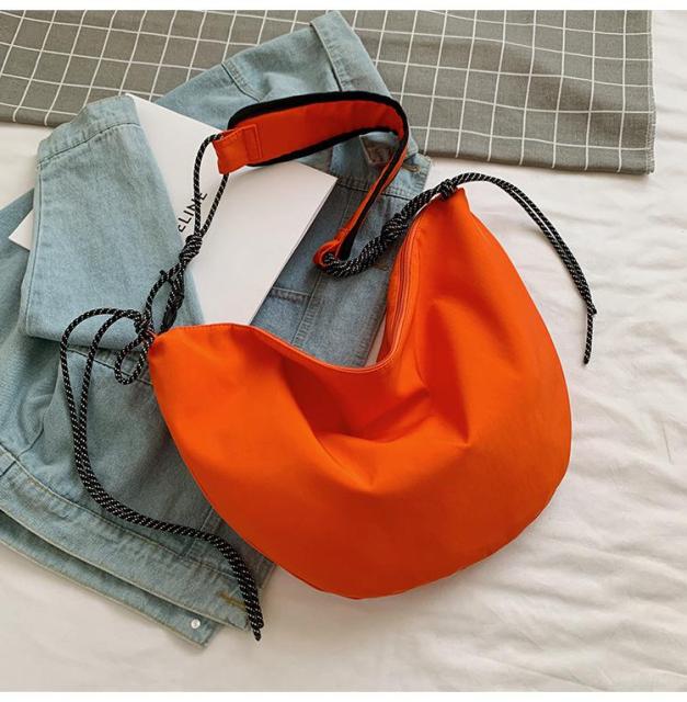 Women Vintage Solid Color Large Capacity Shoulder Bag New Messenger Bags Ladies Canvas Corssbody Bag Cloth Handbag Purse