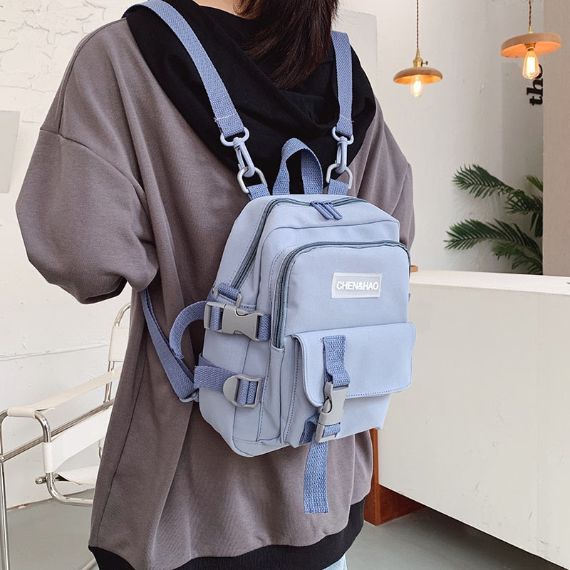 Fashion Small Backpack Canvas Women  Backpack Anti-theft Shoulder Bag School Bag for Teenager Girls School Backapck Female