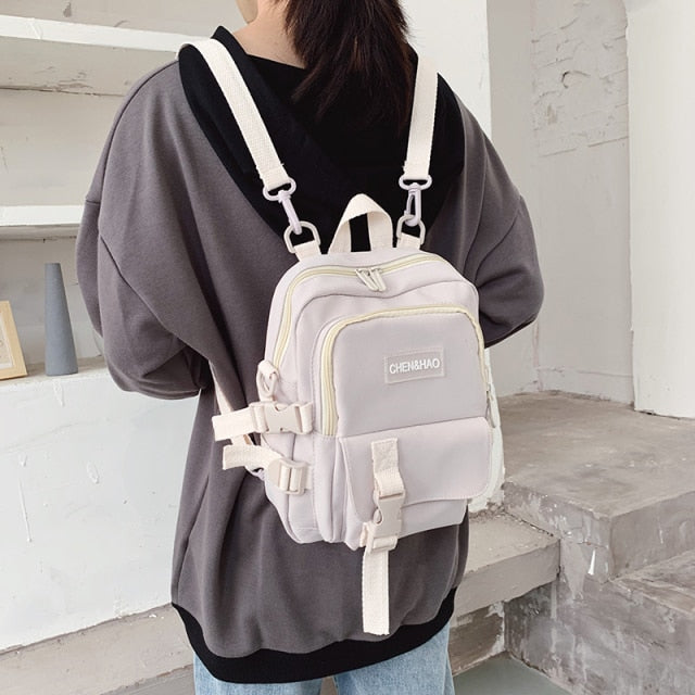 Fashion Small Backpack Canvas Women  Backpack Anti-theft Shoulder Bag School Bag for Teenager Girls School Backapck Female