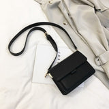 Fashion Flap Crossbody Bags For Women Solid Color PU Leather Small Square Bag Wide Strap Casual Shoulder Messenger Bag Handbags Christmas Party