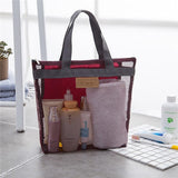 Cyflymder 1 pc Women Travel Large Cosmetic Bag Set Makeup Mesh Toiletry Bags Men Wash Organizer Portable Pouch Case