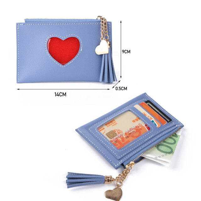 Men Women Fashion Solid Color Credit Card ID Card Multi-slot Card Holder Casual PU Leather Mini Coin Purse Wallet Case Pocket