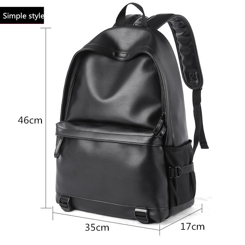 Cyflymder New Fashion Men Leather Backpack Black School Bags for Teenager Boys 15.6 Inch Laptop Backpacks Mochila Masculina High Quality