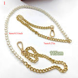 Cyflymder 100/110/120cm Pearl Strap for Bags Handbag Handles DIY purse Replacement Long Beaded Chain for shoulder Bag straps Pearl Belt