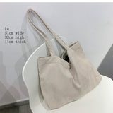 Corduroy Bag for Women Shopper Female Designer Handbags Environmental Storage Reusable Girls Small Canvas Shoulder Tote Bag