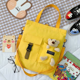 Cyflymder Kawaii Cartoon Tote Bag Canvas Handbag Shopping Bag Super Cool Handbags Shoulder Bags for Girl Book Bags Bolsa Feminina Mochila