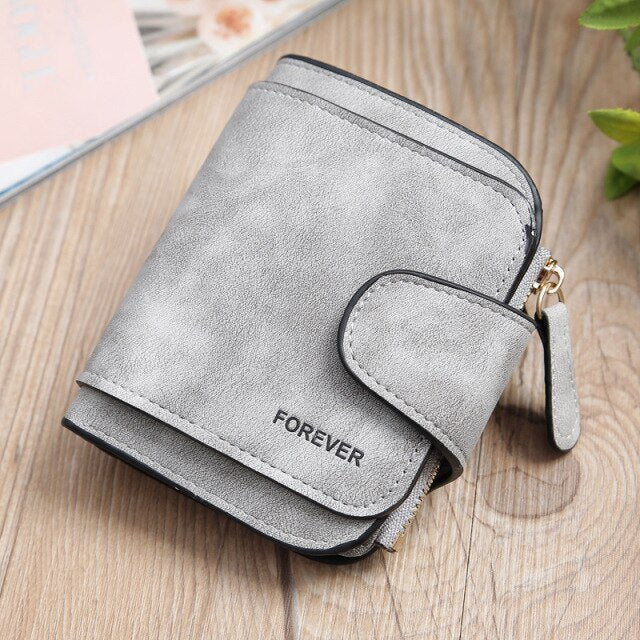 Women's Multi-Function Short Wallets PU Leather Matte High-Capacity Casual Coin Purse Zipper Pocket Hasp Card Holder Clutch