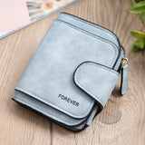 Women's Multi-Function Short Wallets PU Leather Matte High-Capacity Casual Coin Purse Zipper Pocket Hasp Card Holder Clutch