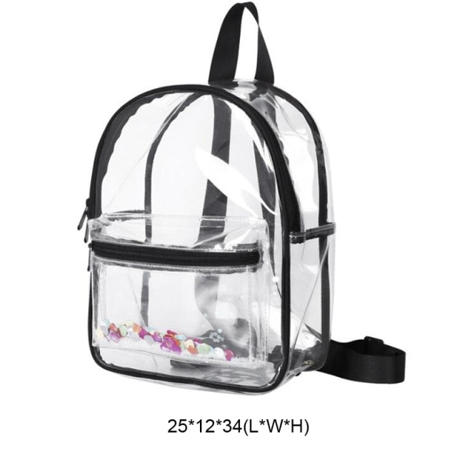 Women Backpack Transparent Waterproof PVC Bag Girls Handbag College Students Travel Clear Cheap Bag Female Backpacks Mochila