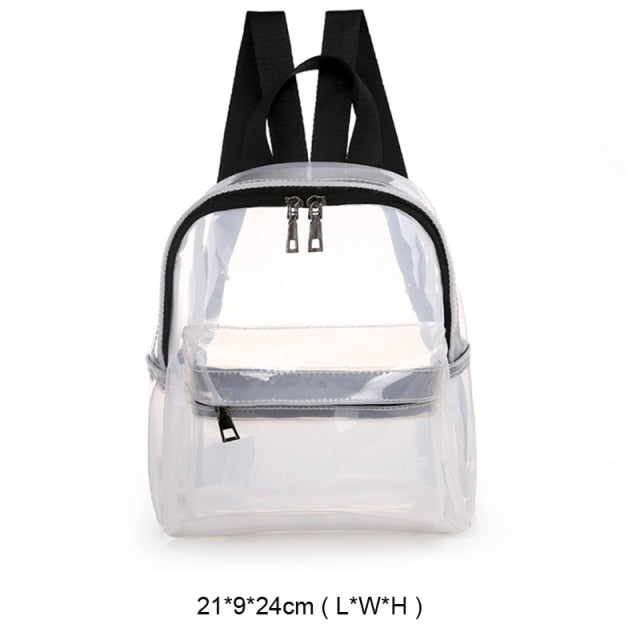 Women Backpack Transparent Waterproof PVC Bag Girls Handbag College Students Travel Clear Cheap Bag Female Backpacks Mochila