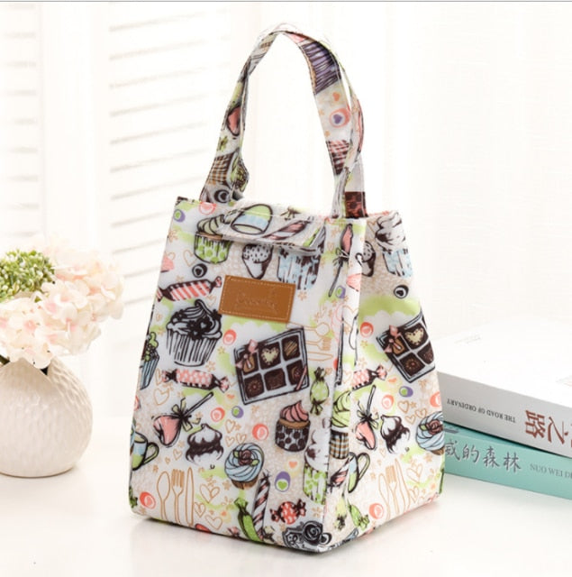 Fashion Lunch Bag Insulated Thermal  Lovely Cat Multicolor Breakfast Box Bags Women Portable Hand Pack Picnic Travel Products