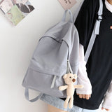 Cyflymder Solid Color Versatile Backpack Female Korean Harajuku Schoolbag Middle School Student Backpack Female Backpack