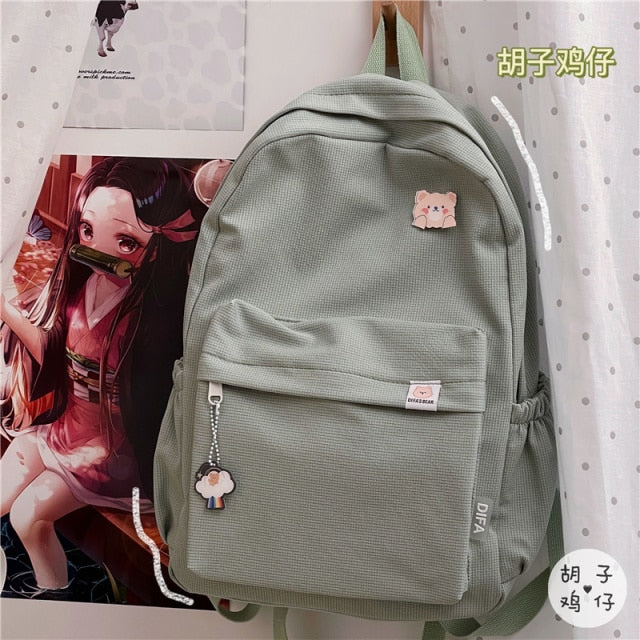 Ins girl schoolbag female Korean version junior high school student lovely bear backpack high school student large capacity