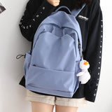 Nr Sen Series Large Capacity Solid Color Backpack Female Korean Version Versatile Schoolbag Male High School Backpack Female