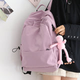 Nr Sen Series Large Capacity Solid Color Backpack Female Korean Version Versatile Schoolbag Male High School Backpack Female