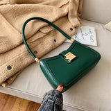 Cyflymder Solid Color PU Leather Shoulder Bags For Women hit Lock Handbags Small Travel Hand Bag Lady Fashion Bags