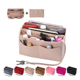 Cyflymder New Popular Women's Makeup Organizer Felt Cloth Insert Bag Multi-functional Travel Cosmetic Bag Girl Storage Toiletry Liner Bags