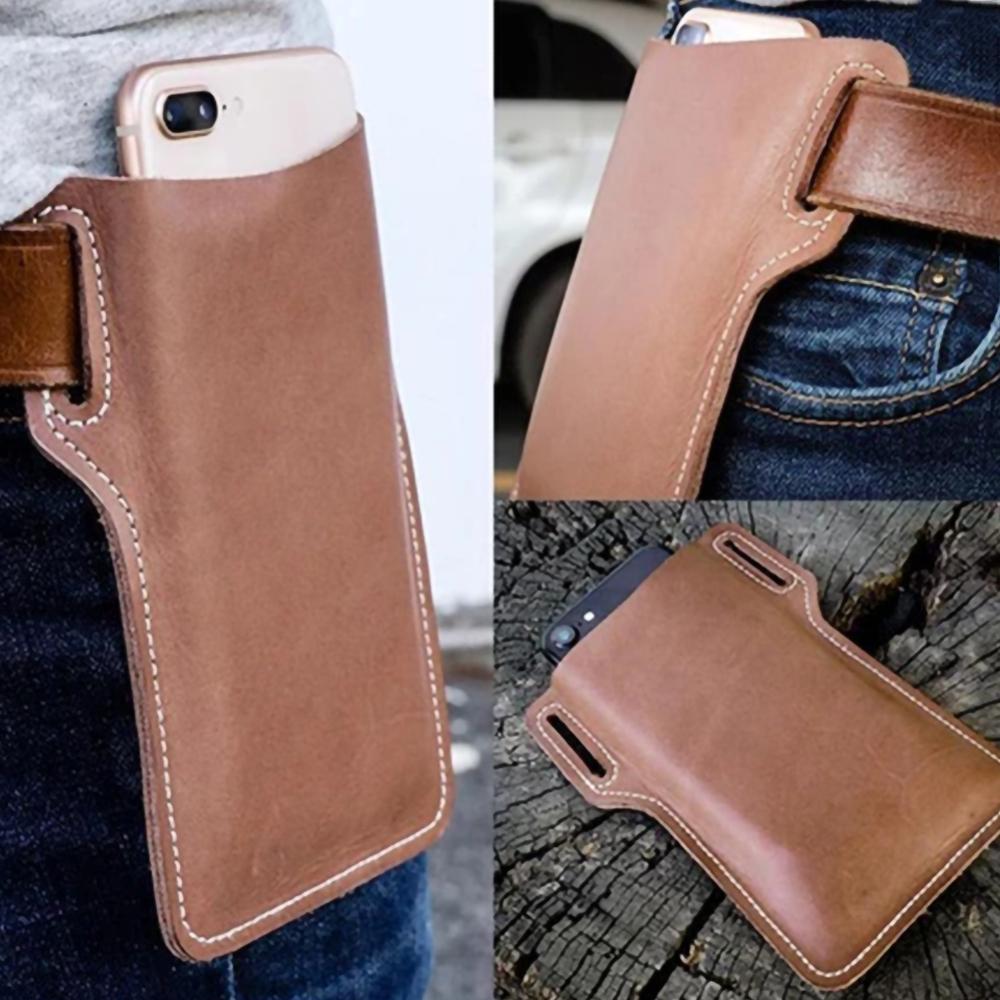 Men Cellphone Loop Holster Case Belt Waist Bag Props Leather Purse Phone Wallet