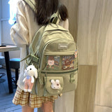 Cyflymder Japanese Fashion Backpack Women School Bags For Teenage Girls Multipockets Mesh Nylon Backpacks Mochila Feminina Bag Bolsa Mujer