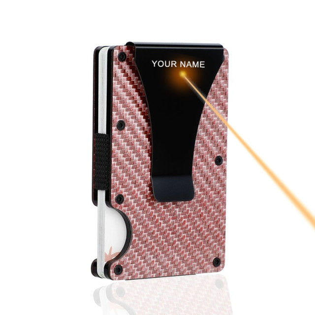 Cyflymber Carbon Fiber Card Holder Mini Slim Wallet Men Aluminum Metal RFID Magic Wallet Small Thin Male Purses Money Bag Vallet