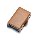 Cyflymder Carbon Fiber Anti Rfid Credit Card Holder Mens Double Cardholder Case Wallet Metal Business Bank Creditcard Minimalist Wallet Gifts for Men