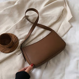 Cute Solid Color Small PU Leather Shoulder Bags For Women hit Simple Handbags And Purses Female Travel Totes