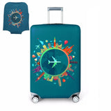 TRIPNUO Thicker Blue City Luggage Cover Suitcase Protective Cover for Trunk Case Apply to 19''-32'' Suitcase Travel Accessories