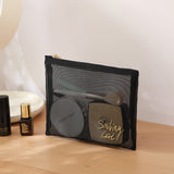 5Pcs Set Wash Makeup Bag for Women,Black Mesh Cosmetic Bag Large Capacity Portable Travel Storage Bag