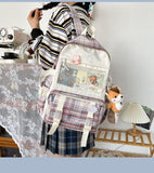 Cyflymder Backpack Women Plaid Print Lovely Backpacks Mochila Feminina Bolsos Women Backpack Bagpack School Bags For Teenage Girls Mochila