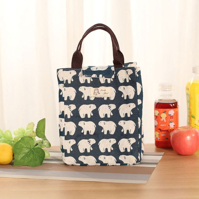 Female Lunch Food Box Bag Fashion Insulated Thermal Food Picnic Lunch Bags for Women Kids Men Cooler Tote Bag Case