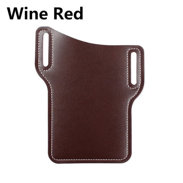 Portable Waist Bag Phone Pouch Attached Belt Plastic Men's Wallets Imitation Leather Pocket Holster Outdoor Purse for Men Hike