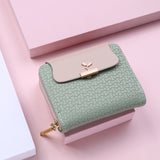 New Women Wallet Leaf Hasp Clutch Brand Designed Student Leather Mini Coin Lady Purse Female Card Holder Money Bag