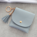 Cyflymder Sweet Lady Card Wallet Mini Tassel Credit Card Holder for Student Women Small Money Coins Pouch Cute Bank Cards Change Bags