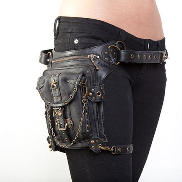 Cyflymder Steampunk Waist Leg Bags Women Men Victorian Style Holster Bag Motorcycle Thigh Hip Belt Packs Messenger Shoulder Bags