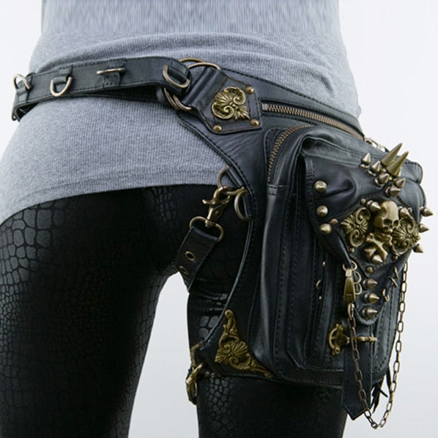 Cyflymder Steampunk Waist Leg Bags Women Men Victorian Style Holster Bag Motorcycle Thigh Hip Belt Packs Messenger Shoulder Bags